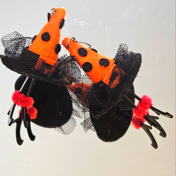 Halloween Witch Hat Earrings - Picture 5 of 5